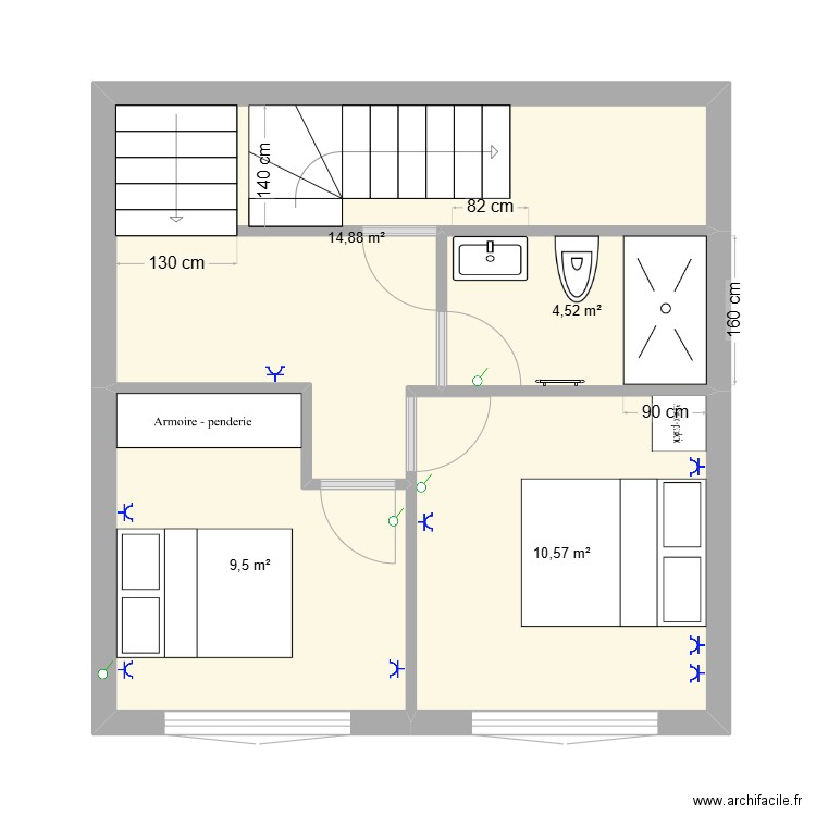 Transformation du garage. Plan de 4 pièces et 39 m2