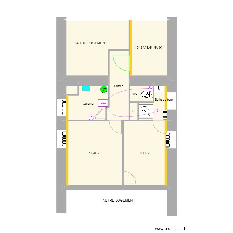 GRIMBAUM JF. Plan de 10 pièces et 50 m2