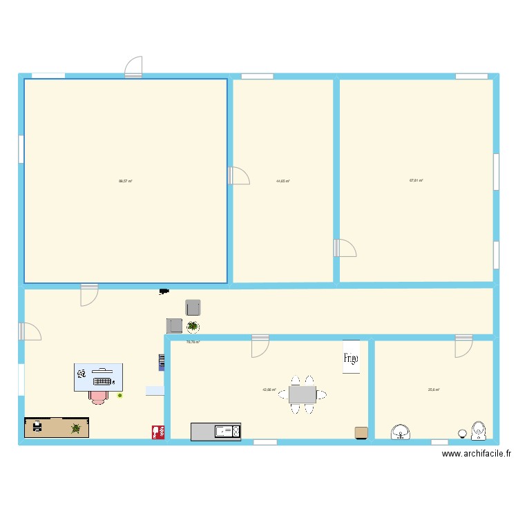 bureau secrétaire . Plan de 6 pièces et 349 m2