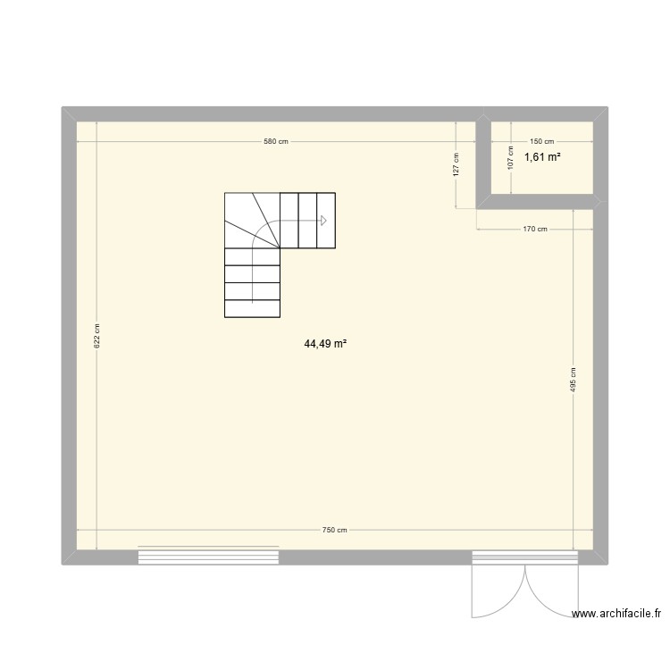 sophia 2. Plan de 2 pièces et 46 m2