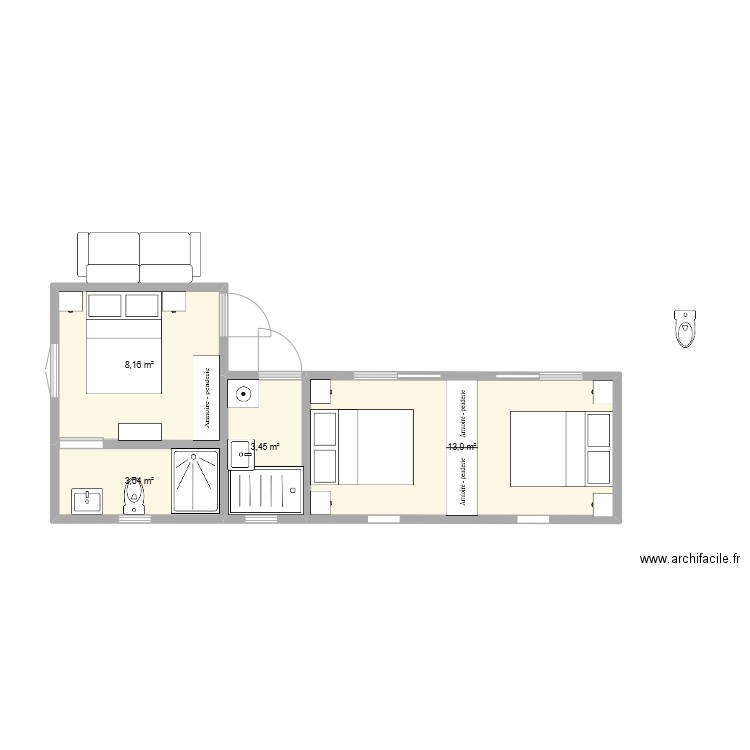 ST PAUL 1. Plan de 4 pièces et 29 m2