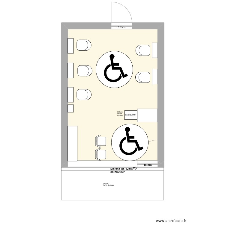 MS BEAUTY. Plan de 1 pièce et 19 m2