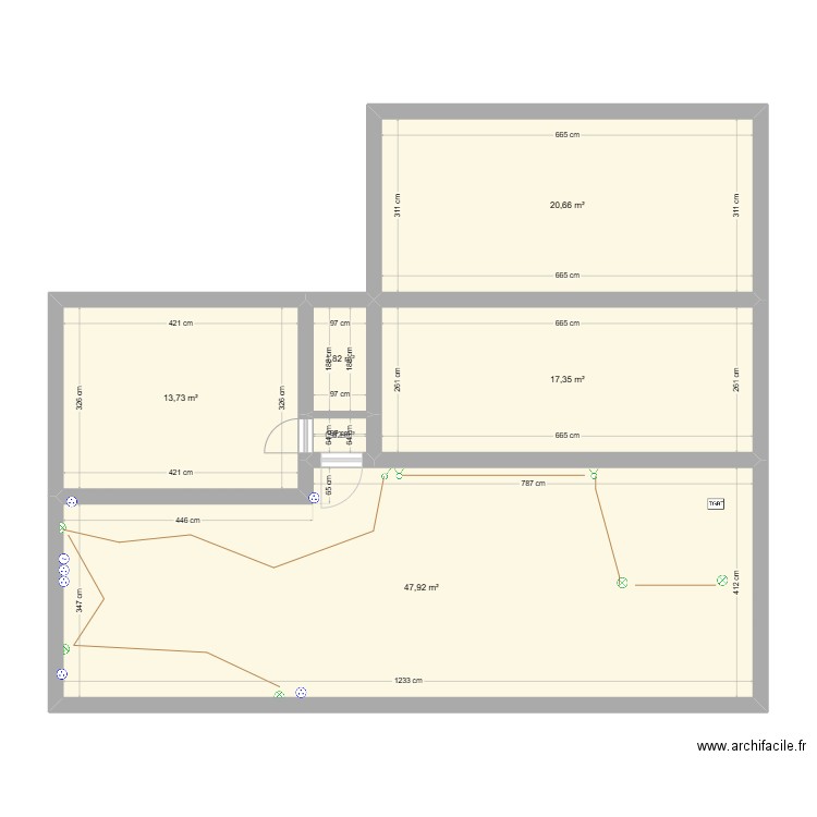 VdR. Plan de 6 pièces et 102 m2