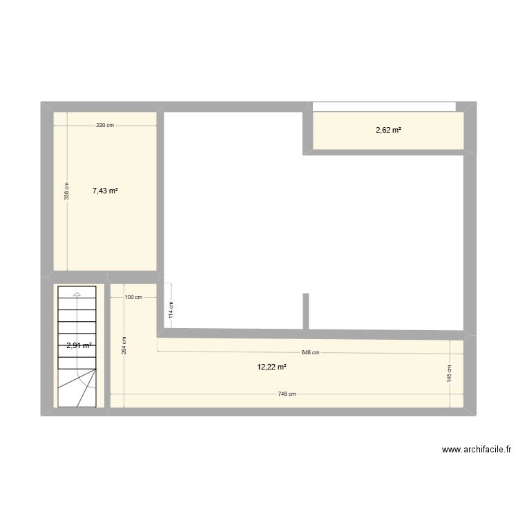 Home 1 ET 1. Plan de 4 pièces et 25 m2