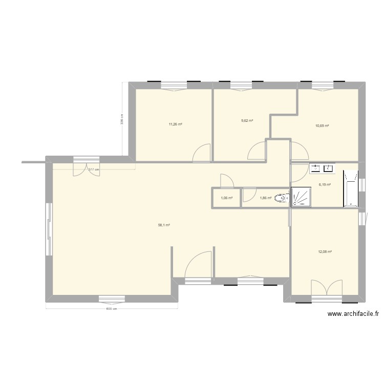 Sylvain F. Plan de 8 pièces et 111 m2