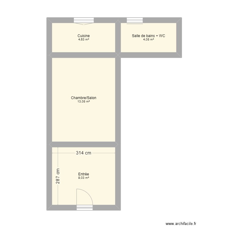 MOUGAMMADOU. Plan de 4 pièces et 31 m2