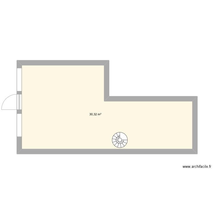 Magasin Louis. Plan de 1 pièce et 30 m2