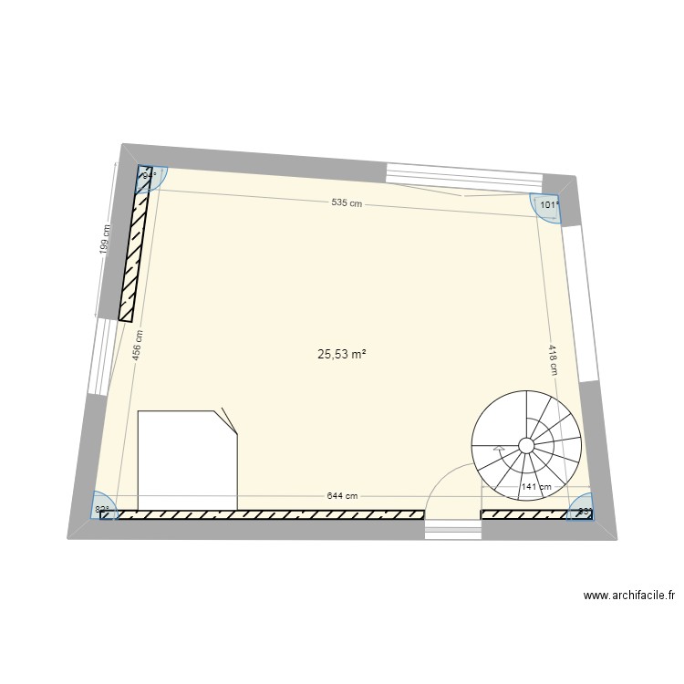 logement benoit rdc. Plan de 1 pièce et 26 m2