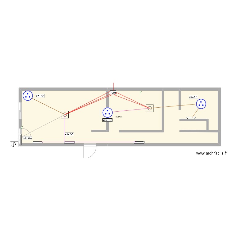 Ouled Djellal. Plan de 1 pièce et 92 m2