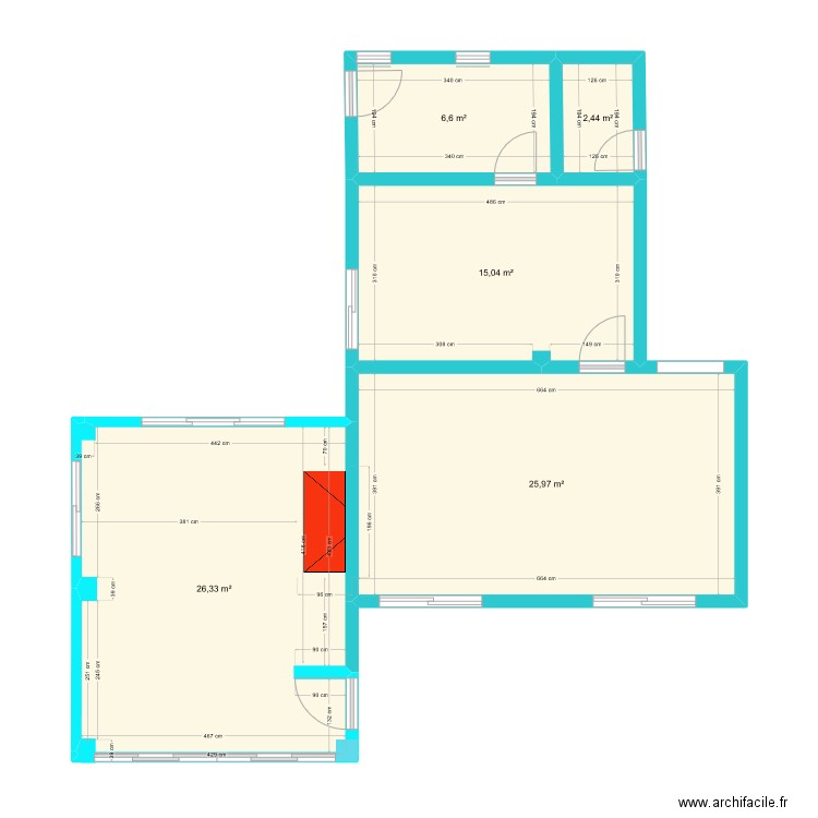 Areias - Salon/Cuisine/Arrière cuisine/Cuisine exterieure. Plan de 5 pièces et 76 m2