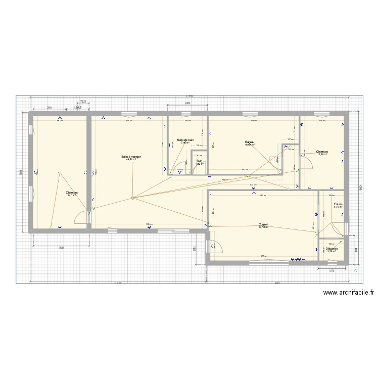 Maison Guillaume Rhama. Plan de 9 pièces et 151 m2