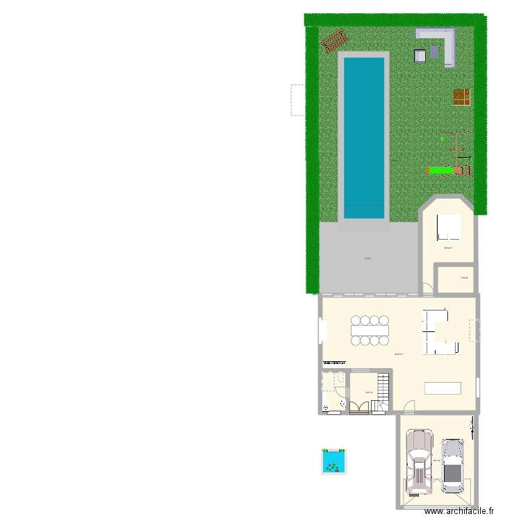 Maison 1. Plan de 5 pièces et 177 m2