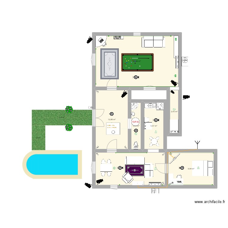 ΙοΤ Ηομε2. Plan de 7 pièces et 77 m2