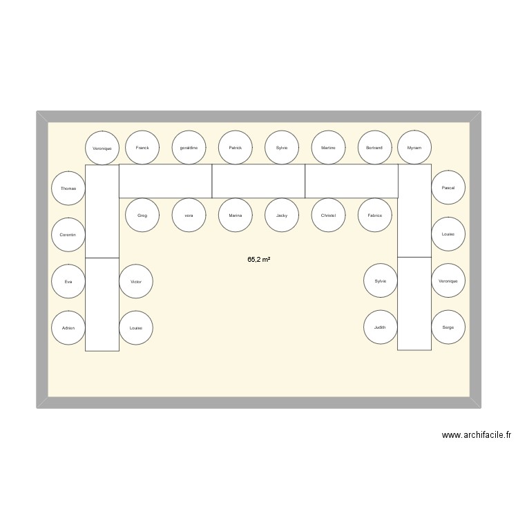 torgny plan de table. Plan de 1 pièce et 65 m2