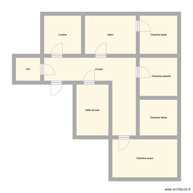 MAITE. Plan de 9 pièces et 85 m2