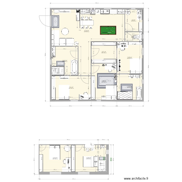 Plan Lenna. Plan de 6 pièces et 115 m2