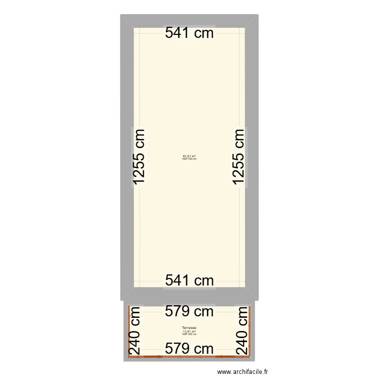 Abbans façade. Plan de 4 pièces et 162 m2