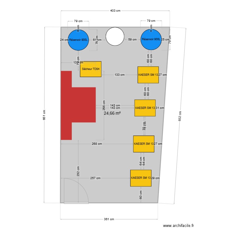 blanchisserie. Plan de 1 pièce et 25 m2