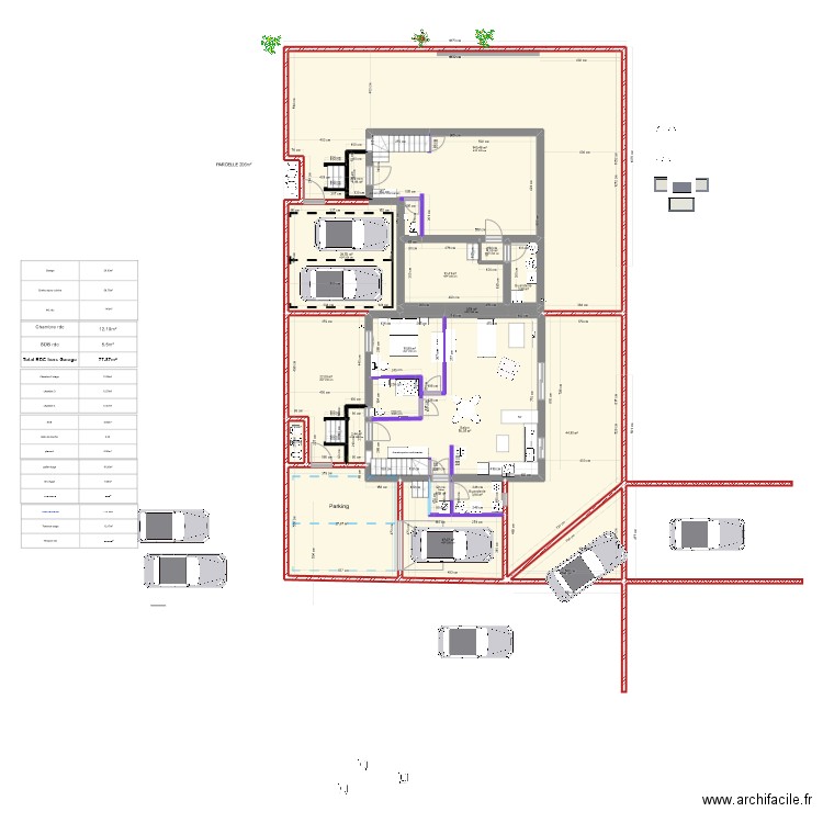 villelongue terrain. Plan de 26 pièces et 445 m2