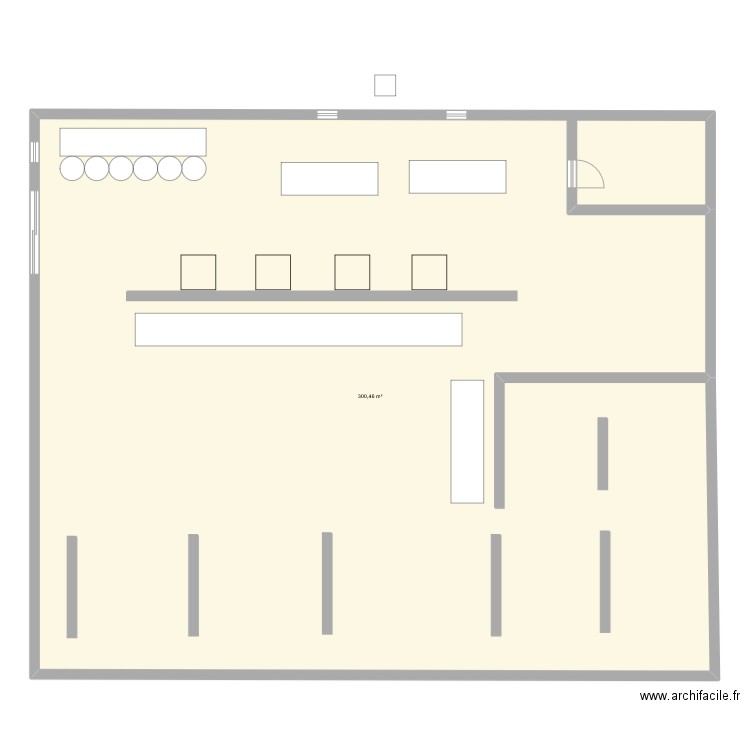 PLAN DU MAGASIN DE NOTRE STAGE. Plan de 1 pièce et 300 m2