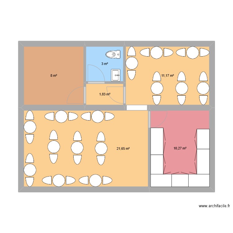 FOODTRUCK MH. Plan de 6 pièces et 56 m2