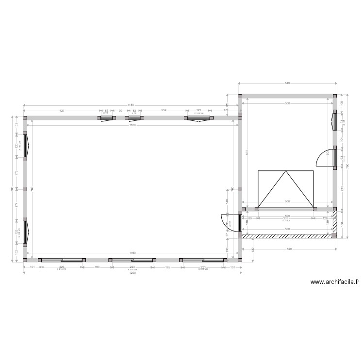 PASTORE ELEVATION. Plan de 3 pièces et 125 m2