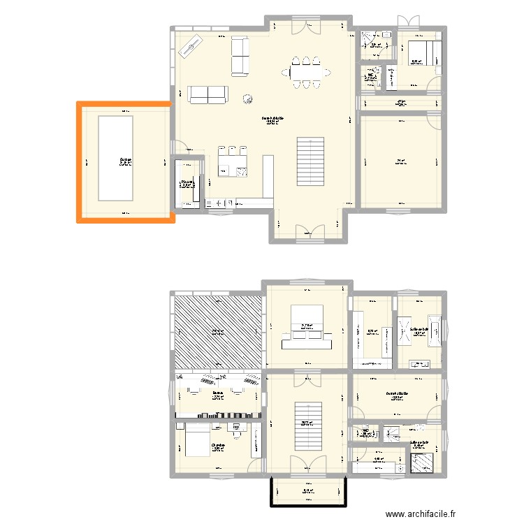 maison gretz 2. Plan de 20 pièces et 329 m2