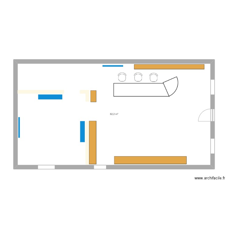 plan-locronan. Plan de 1 pièce et 82 m2