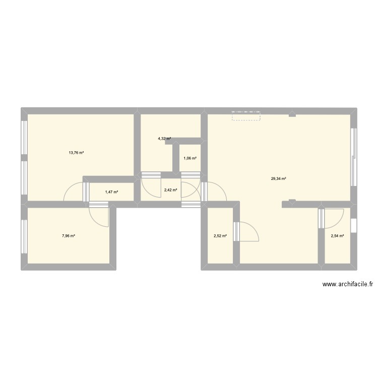 obrechstraat. Plan de 9 pièces et 65 m2