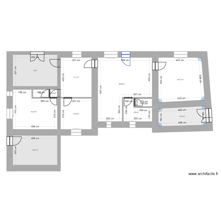 ROCHE TR. Plan de 24 pièces et 278 m2