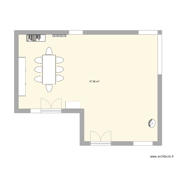 Maison VF. Plan de 1 pièce et 48 m2