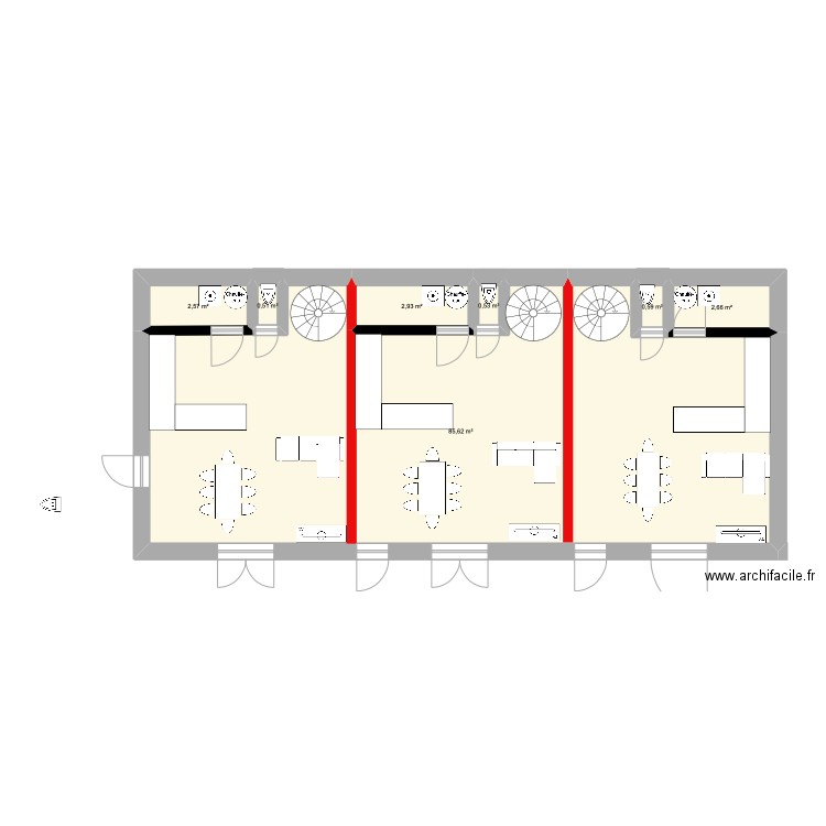 plan Massingy. Plan de 7 pièces et 95 m2