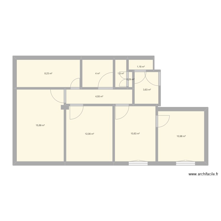 Maisons Alfort. Plan de 11 pièces et 73 m2