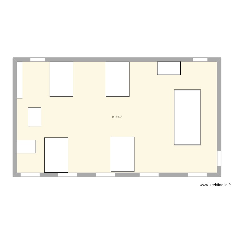 exercice. Plan de 1 pièce et 101 m2