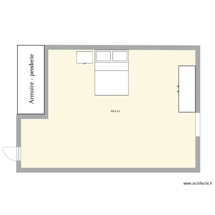 Chambremoi. Plan de 1 pièce et 64 m2