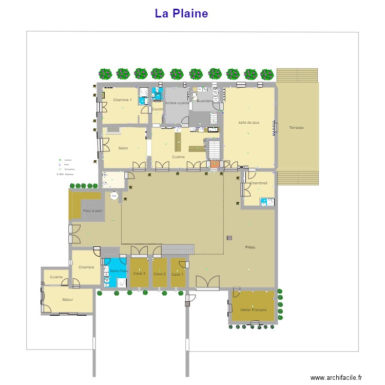 La  plaine  cour V3. Plan de 29 pièces et 585 m2