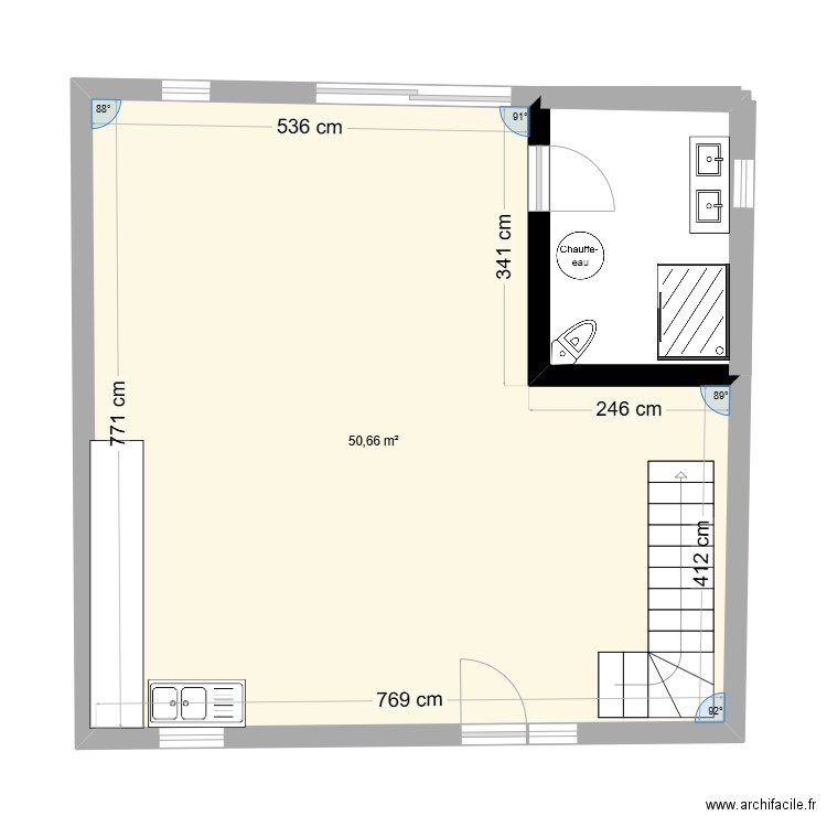 maison cazals. Plan de 1 pièce et 51 m2