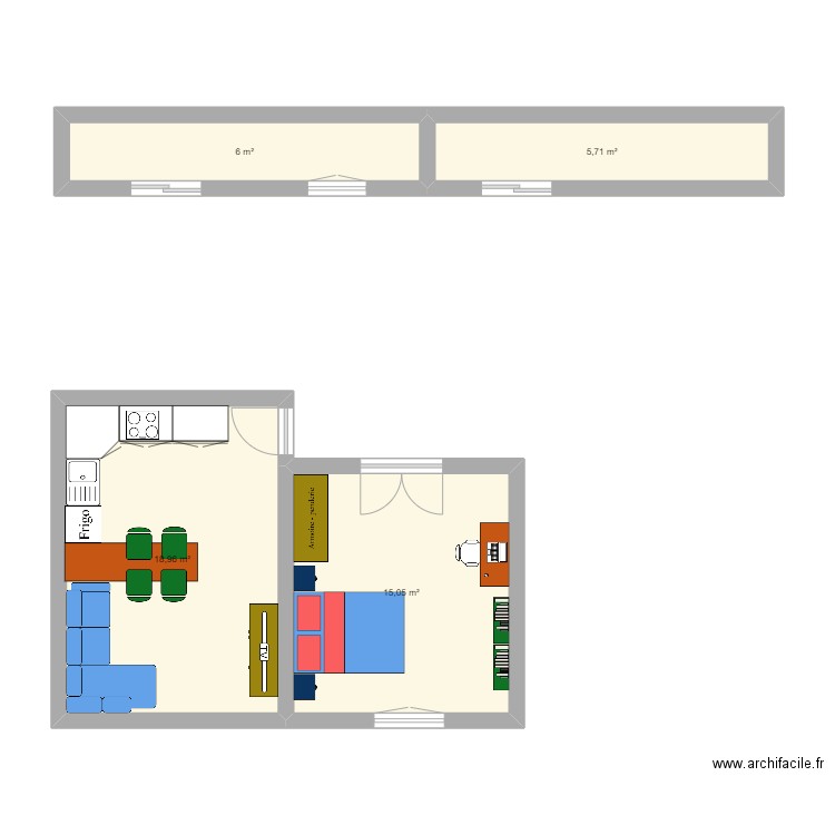 appartement d'à coté - Plan 4 pièces 46 m2 dessiné par pilouface02