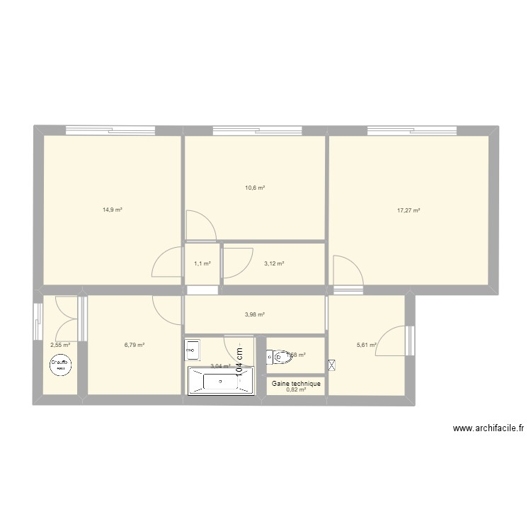 LUCAS LUPINO. Plan de 12 pièces et 71 m2