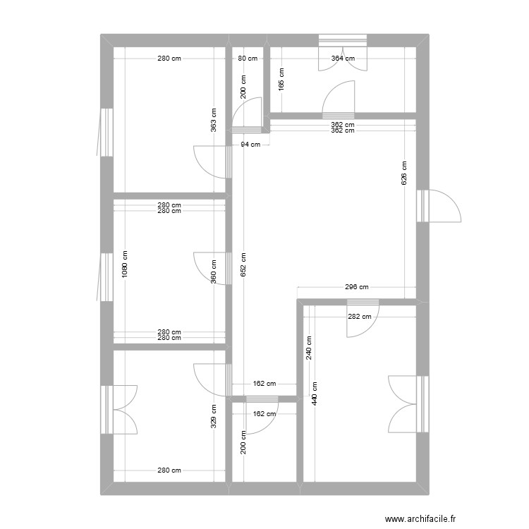 maison. Plan de 5 pièces et 77 m2