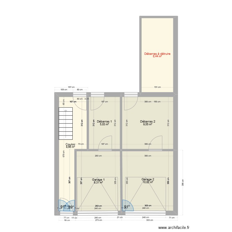 immeuble1 RDC existant . Plan de 0 pièce et 0 m2