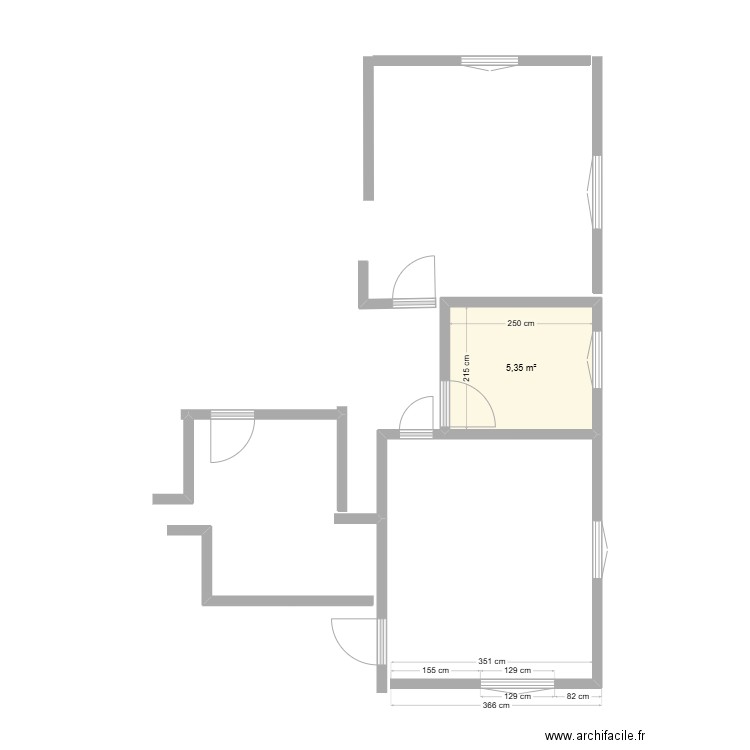 appt concierge. Plan de 1 pièce et 5 m2