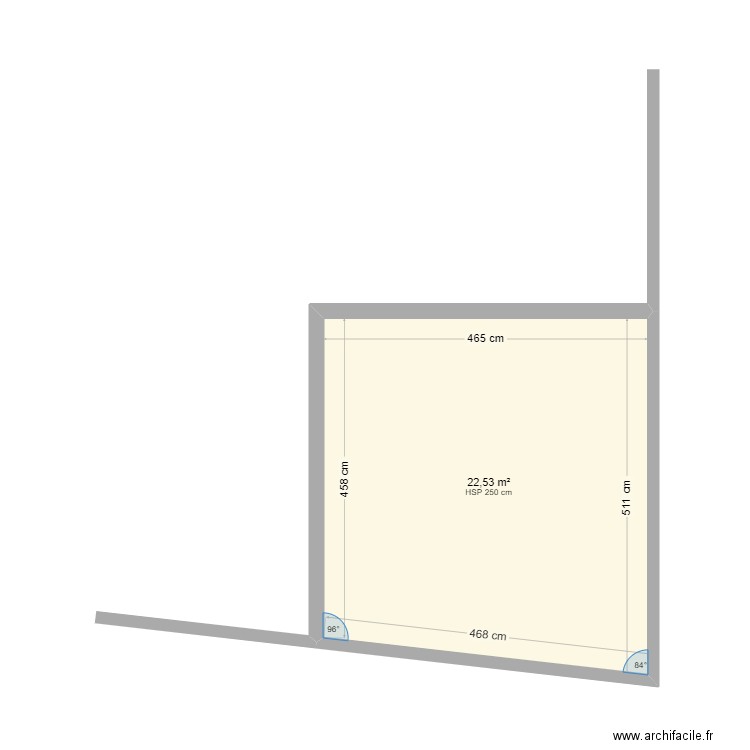 Garage. Plan de 1 pièce et 23 m2