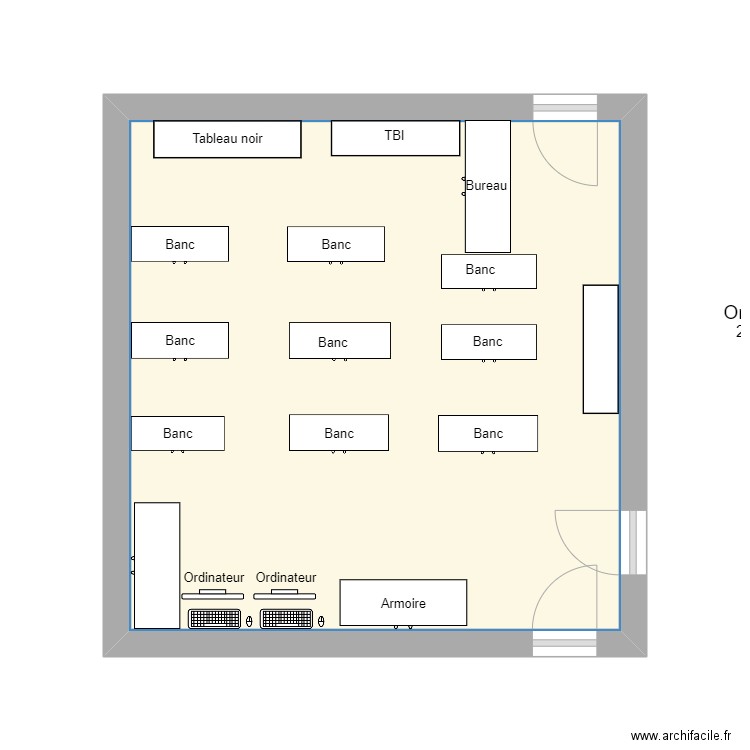 Alexandre Breugelmanns. Plan de 1 pièce et 22 m2