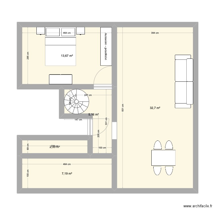 Blutenstrasse 2. Plan de 5 pièces et 61 m2