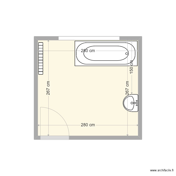 Etat_Actuel_Jehl. Plan de 1 pièce et 7 m2