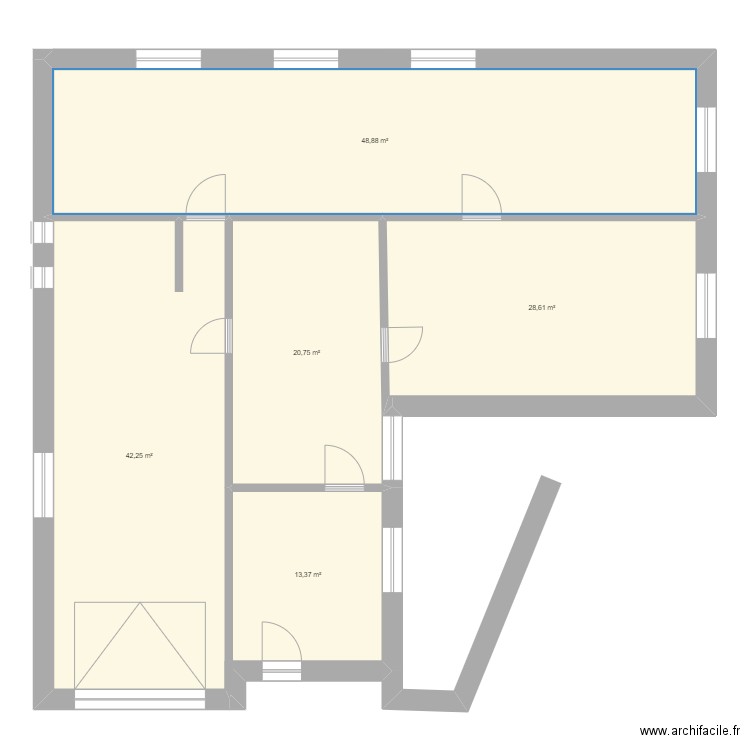 Sous sol Sorendal. Plan de 5 pièces et 154 m2