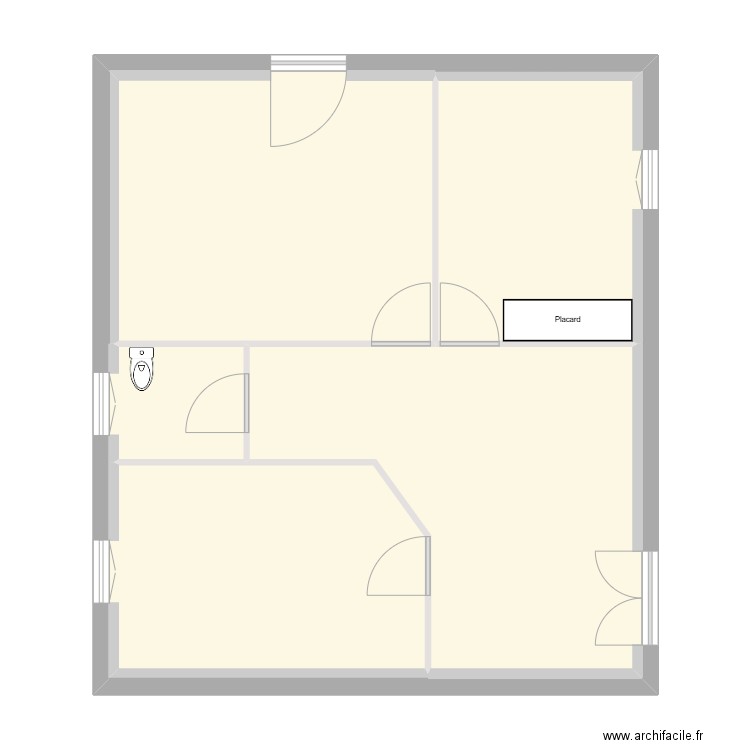 assaf. Plan de 1 pièce et 82 m2