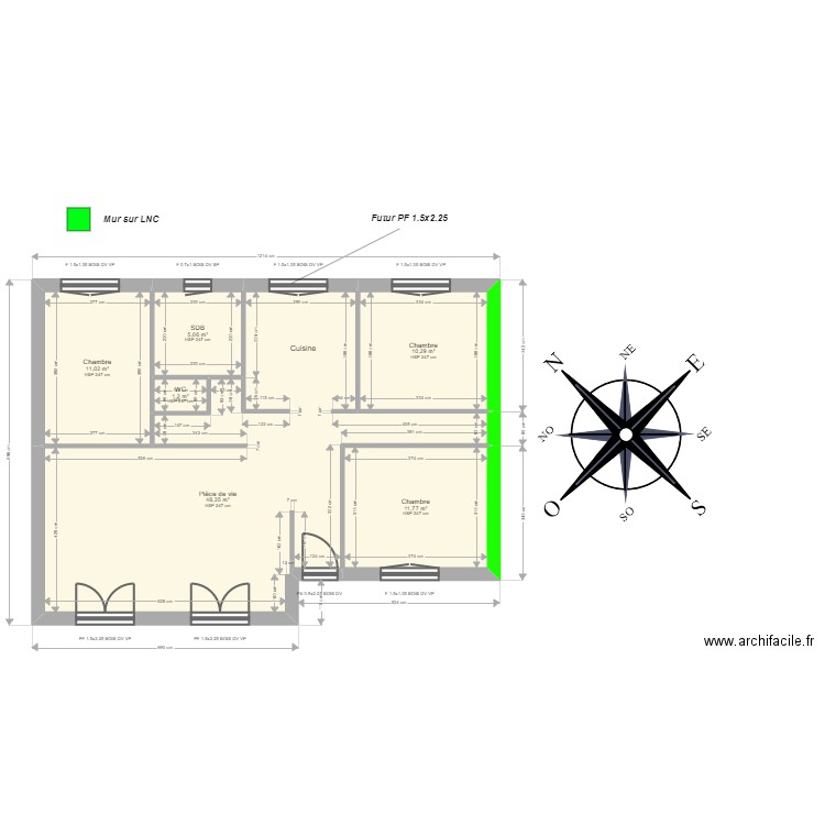 ML24014832 . Plan de 6 pièces et 88 m2