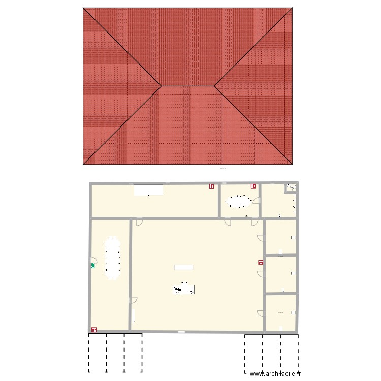 plan. Plan de 6 pièces et 487 m2